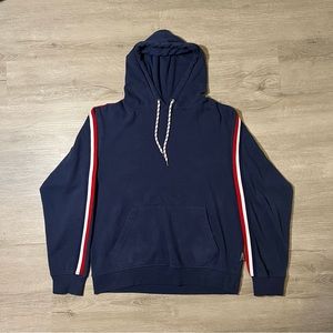 DVISION Navy Sweatshirt w/ Red, White, and Navy Stripes - M